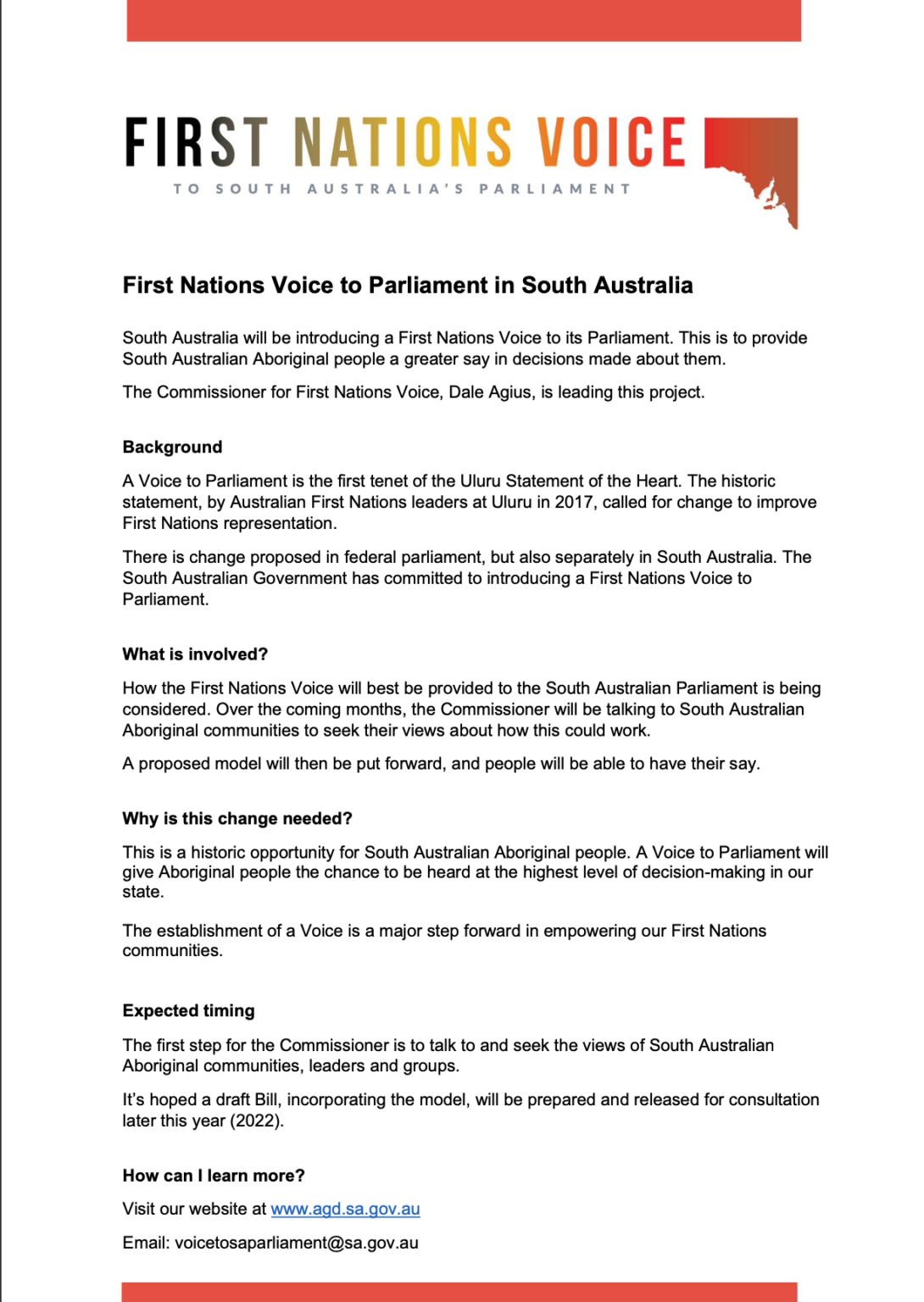 First Nations Voice to SA Parliament